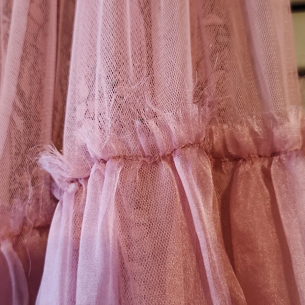 Brenda Knight x Free People Anne Tulle Maxi Skirt Mauve Pink Fairy Cottage - Picture 8 of 13